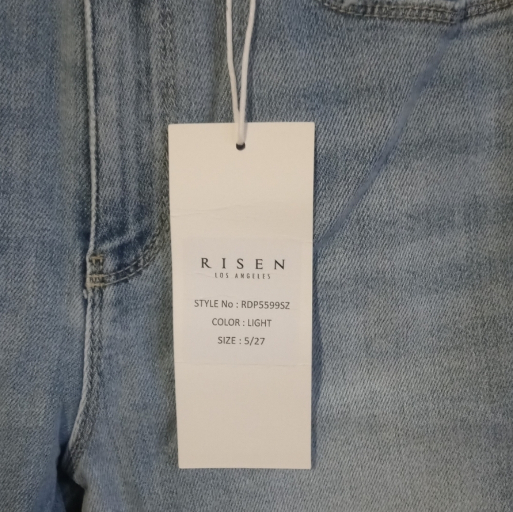 RISEN High Rise Crop Bootcut Fray Hem Jeans - Picture 5 of 13